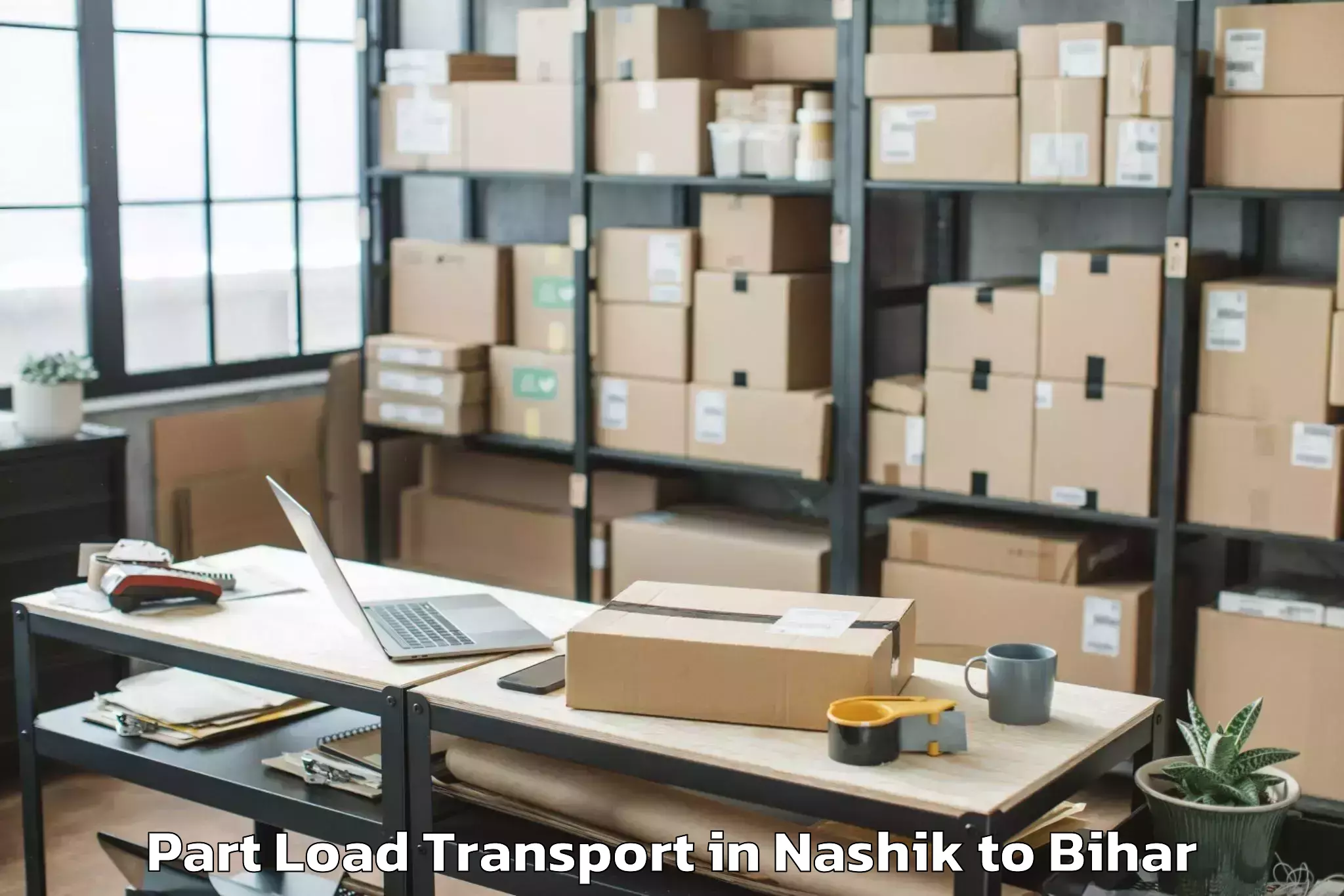 Book Nashik to Laukaha Part Load Transport Online